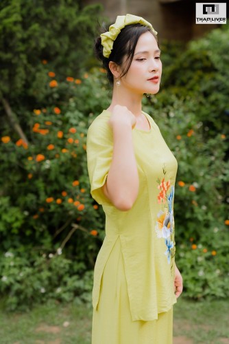 Bộ Đồ Đũi Thêu Hoa Lan | Thaooliver