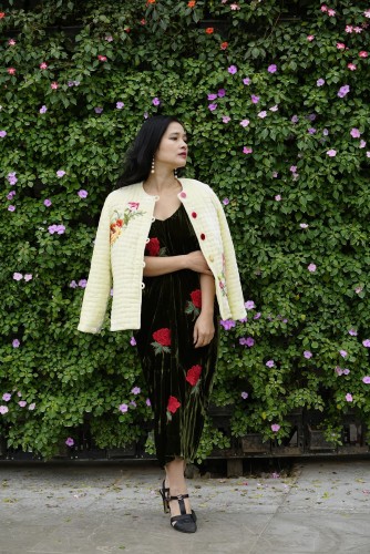 Áo chần bông nhung the