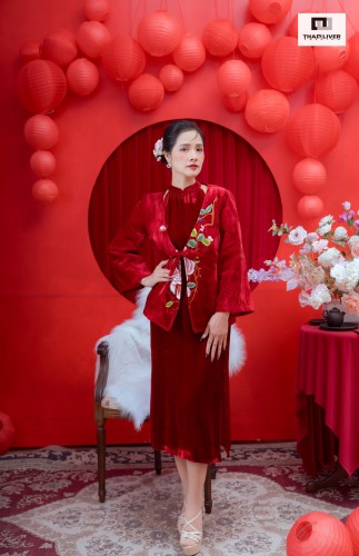 Áo chần bông nhung the